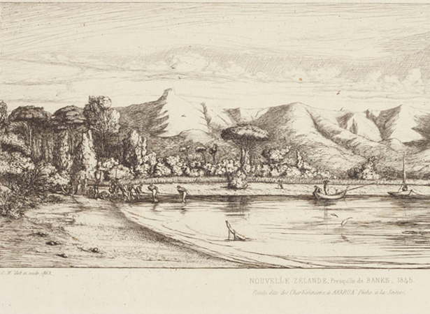 Sketch of French settlers at Akaroa