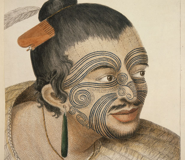 Portrait of an unknown young Māori chief