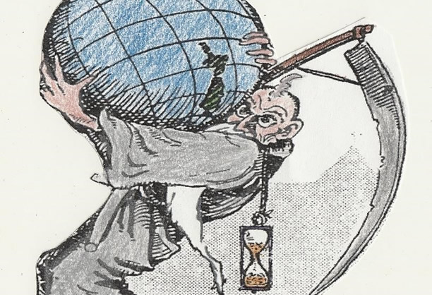 ‘Old Father Time’ cartoon drawn by Kenneth Alexander in 1927