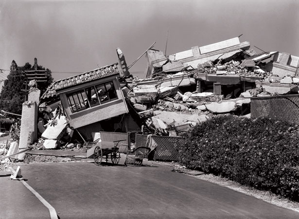 Ruins of the Napier nurses’ home following the earthquake
