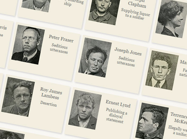 Arrested under the War Regulations