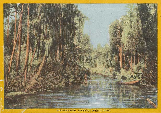 Idyllic scene with boat on river surrounded by trees