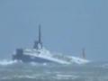 ferry in bad weather