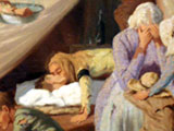Painting of Boer concentration camp