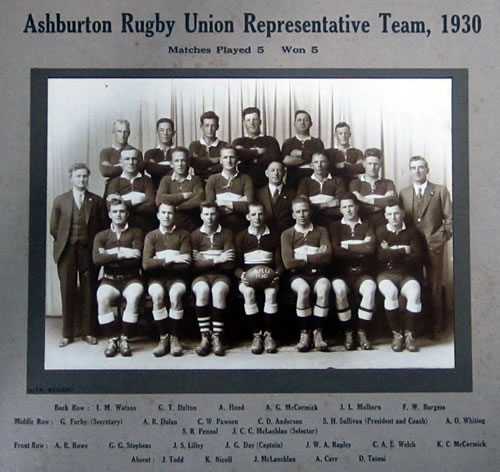 Ashburton County Rugby Union team 1929-30