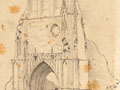 A bit of the Cloth Hall, Ypres by Cecil Trevithick, 1918