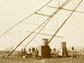 Raising wireless mast on Chatham Islands