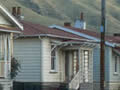 Row of houes with different frontages