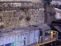 Tranz Rail train exiting tunnel