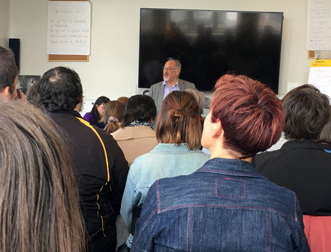 Morrie Love speaking at Pukeahu