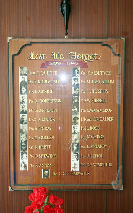 Mataura RSA roll of honour boards