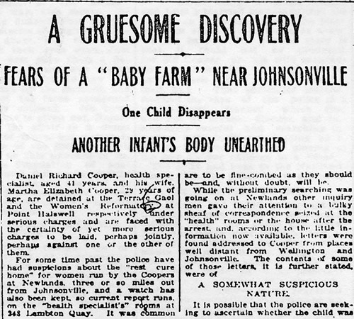 Reporting the Daniel Cooper baby farmer case