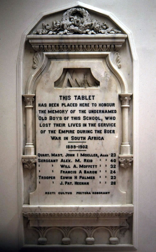 Otago Boys High  Sth African War memorial