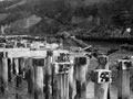Dilapidated wooden wharf