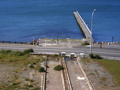 Slip rail lines bisected by road