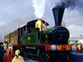 Painting of the Pilgrim train, 1863