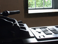 Printing press from the side