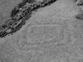 Aerial photo showing paddock with indentations in the ground
