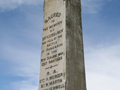Stone memorial column with names of 'officers and men' who died in the Battle of Rangiriri