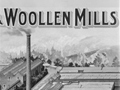 Diagram of factory buildings with 'Roslyn Worsted & Woollen Mills' title.