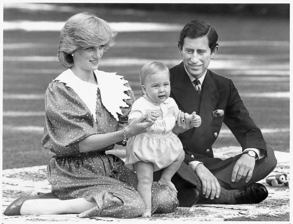 Prince William with his parents in Auckland, 1983
