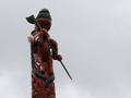 Large carved pou or post