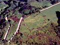 Aerial view of hill where Ruapekapeka sites