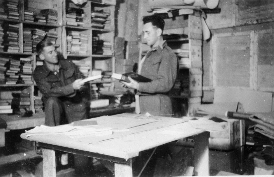 POWs working in library