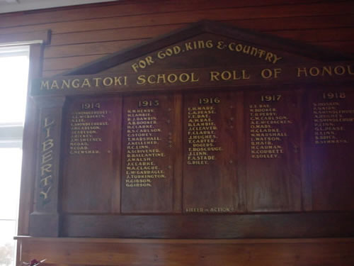 Mangatoki rolls of honour