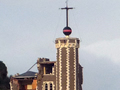 Damaged timeball station on hillside