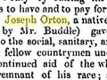 Report from Joseph Orton
