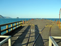 Top of pier with railway tracks