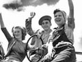American servicemen with 'land girls'