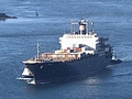 Large container ship in harbour