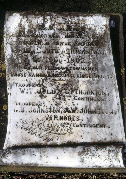 Waitara Sth African War memorial