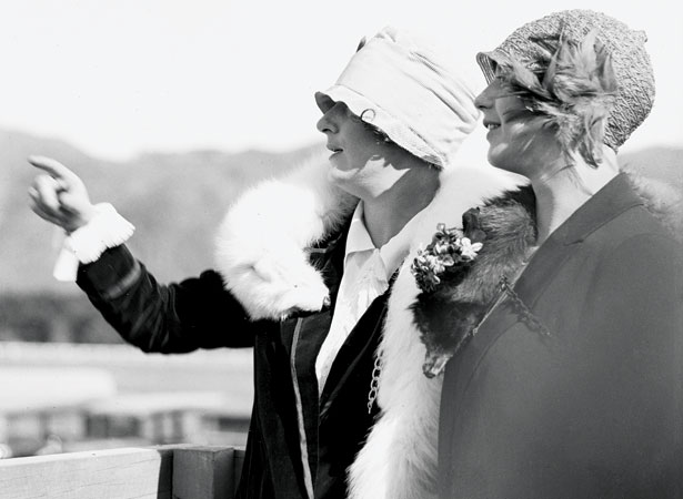 Laura Hood and Dorothy Moncrieff wait for their husbands