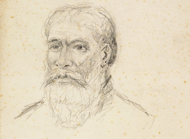 Sketch of Te Kooti probably drawn by Thomas Ryan, 1880s