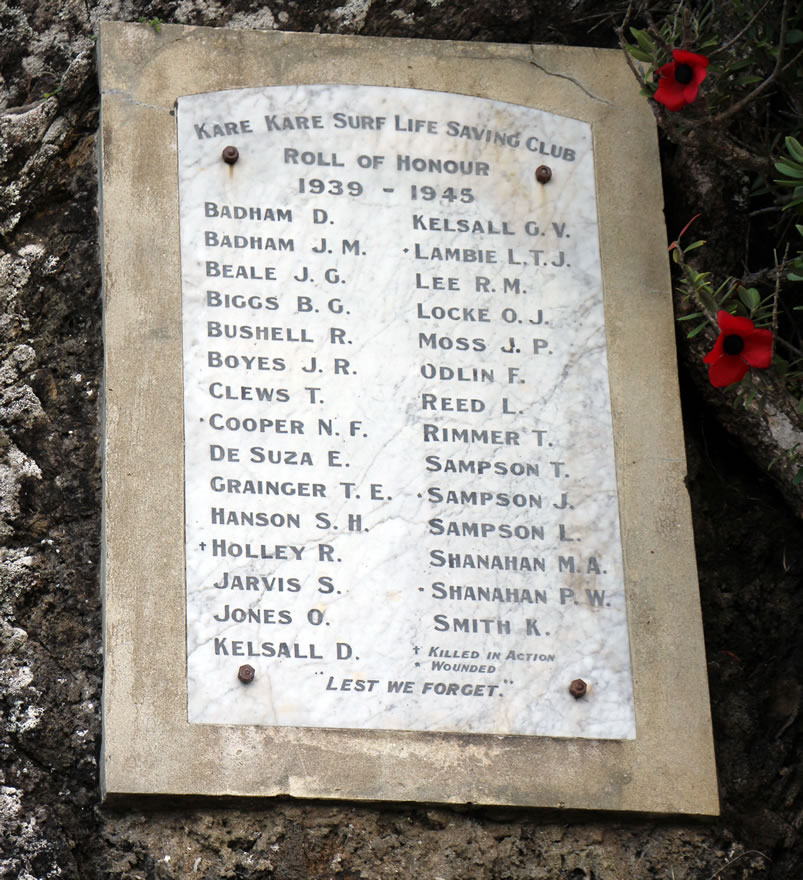 Karekare Surf Club roll of honour