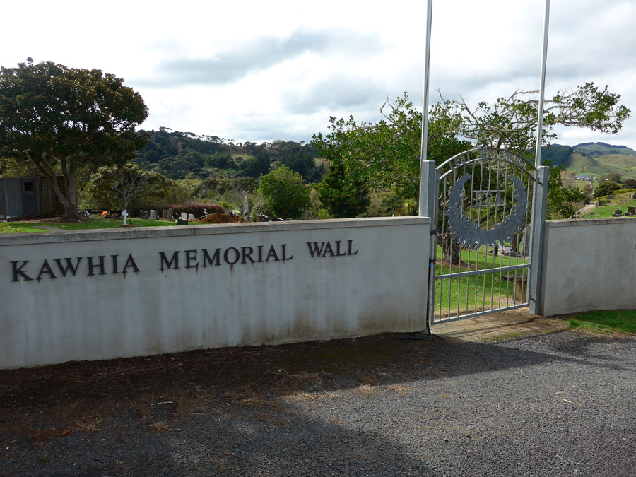 Kawhia cemetery memorial wall