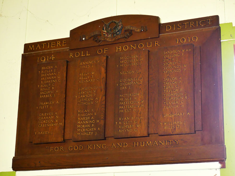 Matiere rolls of honour