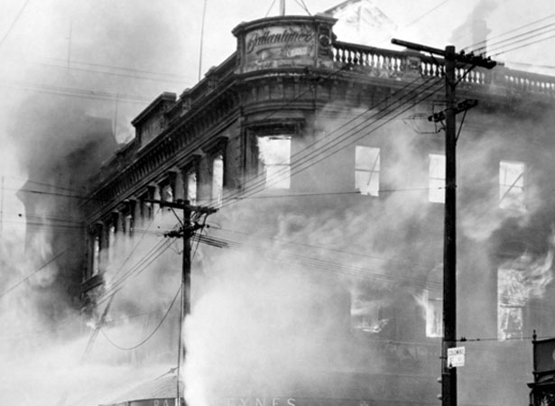 The fire guts Ballantynes department store