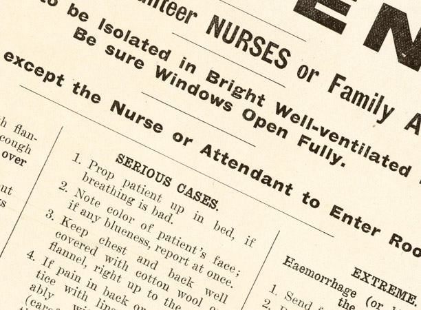 Influenza instructions for nurses