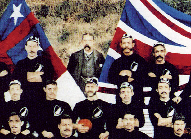 The Natives prepare to play in Queensland, July 1889