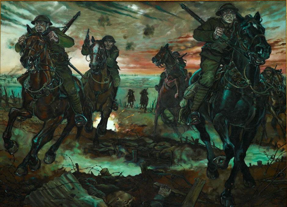 <em>The attack of the Otago Mounted Rifles at Messines</em>, 2010