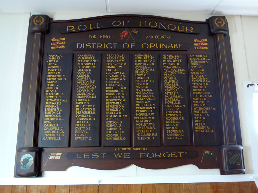 Opunake roll of honour