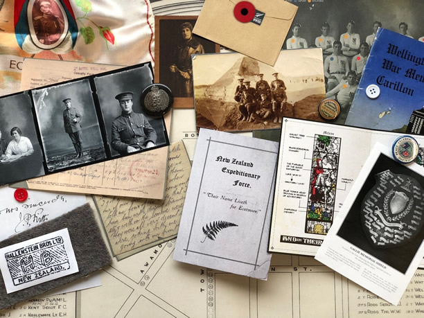 Showing items that are included in the Walking with an ANZAC kit