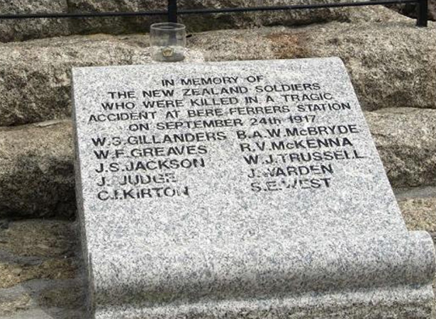 Remembrance plaque at Bere Ferrers