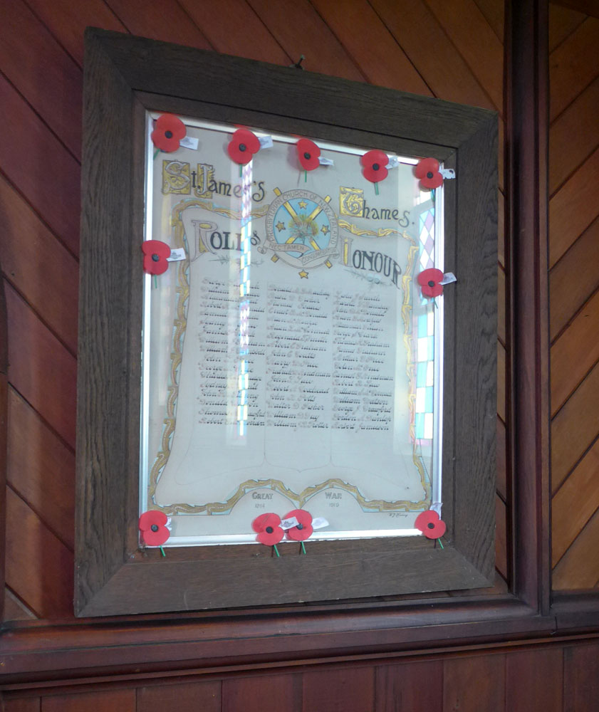 St James Church roll of honour, Thames
