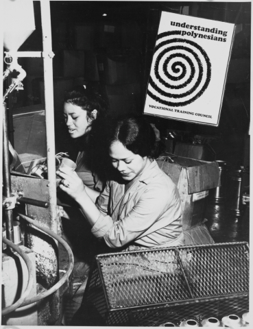 Cover showing women working in factory and title 'Understanding Polynesians' by the Vocational Training Council