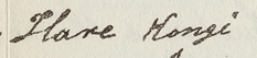Signature of Hāre Hongi Hika